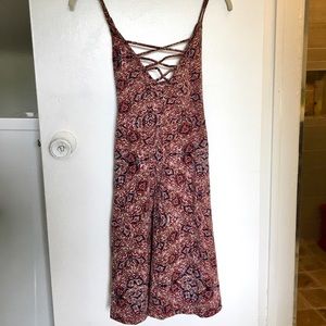 Fun printed Forever 21 + dress with cross front
